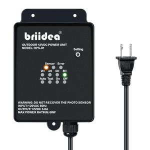 Outdoor Low Voltage Transformer, Briidea 60W 120V AC to 12V DC Landscape Light Transformer with Countdown Timer and Photocell Light Sensor, for Spotlight Pathway Light