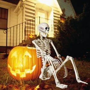 breesky 5.4 ft Halloween Life Size Skeleton, Full Body Realistic Human Bones with Flexible Joints, Skeleton for Halloween Full Size