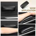 2 PCS Automotive Center Console Knee Protector Pad, In-car Leg and Elbow Soft Pad, Leather Armrest Protection Pad, Soft and Comfortable Support, Universal Automotive Interior Accessory (Black)