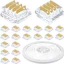 RGBZONE 20Pcs 4 Pin 10mm LED Strip Connectors Strip to Wire Connector and 32.8FT/10M 4 Pin RGB Extension Cable Wire for Non-Waterproof 10mm SMD RGB 5050 LED Light Strip