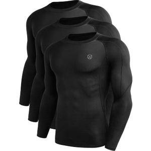 NELEUS Men's 3 Pack Dry Fit Long Sleeve Compression Shirts Workout Running Shirts, 3XL