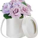 Artificial Flowers Fake Silk Flowers Combo Purple Pink Realistic Mixed Roses Box for DIY Wedding Bridal Bouquets,Centerpieces Arrangements for Faux Flowers with Stems Home Party Decoration