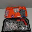 Concrete Nail Gun Kit with 120pcs Nails,5 Speed Adjustable Manual Mini Steel Nail Gun,Portable Nailer Gun, Wood working and Decoration- Built in Air Nailer for Red Brick Walls,Concrete Walls