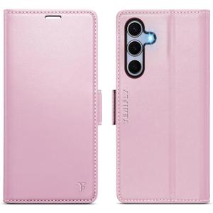 for Samsung Galaxy S25 Case Wallet with RFID Blocking Card Holder, PU Leather Kickstand Protective Flip Phone Cover Fit for Galaxy S25 6.2", Rose Gold