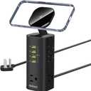 160W Fast Charging Station, TenTrend Power Strip Tower Surge Protector with 3 AC Outlets & 8 USB Ports (4 USB-C), 5 FT Flat Plug Extension Cord with Multiple Outlets for Home Office