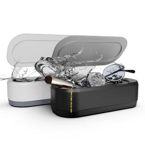 KUNPHY Sonic Jewelry Cleaner, Jewelry Cleaner Machine with 12oz 46kHz, Professional Sonic Cleaner with One-Touch Operation, Sonic Cleaner for Rings, Glasses, Jewelry, Dentures, 2packs(White+Black)