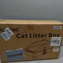 Stainless Steel Cat Litter Box, Extra Large XL Odor Free Metal Litter Box with High Sides Lid, Open Top Litter Pan Include Scoop Easy Cleaning Kitty Cat Box Anti-Urine Leakage, Non-Sticky