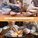 3 Pack Reusable Snack Containers with Lids, Silicone Double Compartment Snack Box Container, Small Mini Snack Pack Containers for Travel, Picnic, Work (Blue+Pink+Yellow)