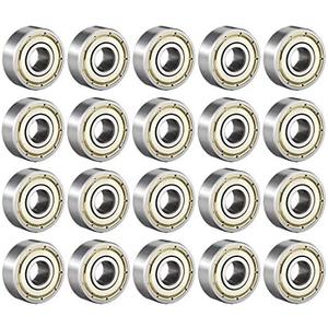 uxcell 606ZZ Deep Groove Ball Bearing Double Shield 606-2Z 80016, 6mm x 17mm x 6mm High Carbon Steel Z1 Bearings (Pack of 20)