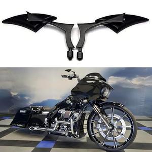 DREAMIZER 8mm/10mm Black Motorcycle Universal Blade Rear View Side Mirrors Compatible with Harley Street Bike Scooter Chopper Cruiser Sportster Dyna Softail Dirt Bike