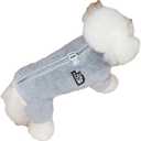 Tangpan Dog Fuzzy Velvet Pajamas, Plush Onesie Soft Dog Winter Clothes for Small Dogs, Pet Puppy Jumpsuit, Doggy Apparel Grey Medium