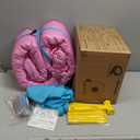 MUKDIY Inflatable Bounce House Double Slide, 9.5ft x9.5ft Jumping Castle for Kids,Heavy-Duty 840D Oxford Fabric, Ages 3-8, Includes 450W Blower, 8 Stakes, Repair Kit (Up to 3 Kids), Pink