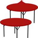 misaya 2 Packs Round Spandex Tablecloths, Stretch Elastic Tablecloth Cover Fits for 45"-56" Round Tables, Washable Polyester Table Cloth for Dining, Party, Outdoor and Indoor, Red
