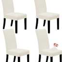 Easy-Going Dining Chair Covers Stretch Dining Room Chair Covers Set of 4, Parsons Chair Slipcovers for Dining Room, Ceremony, Banquet, Ivory