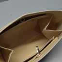 uxcell Purse Organizer Insert, Medium Felt Handbag Organizer Bag Storage & Finishing Inner Bag Liner with Zipper for Chic Backpack Tote Shoulder Bags, Beige