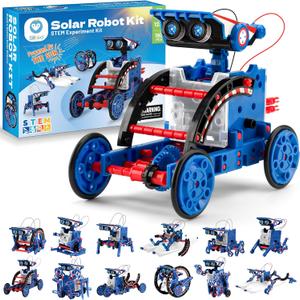 Sillbird Solar Robot Building Kit STEM Gift for Boys Aged 8-12, 12-in-1 DIY Science Educational Robotic Toys for Kids Teens Birthday, Powered by The Sun with 190 Pieces