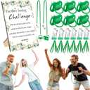 Geelin 6 Sets Swing Pacifier Shower Game Funny Gender Reveal Games, Include 1 Wooden Sign, 6 Pacifiers, 6 Clips, 6 Lanyards for Bridal Shower Gender Reveal Party Favor Women Men(Green Eucalyptus)