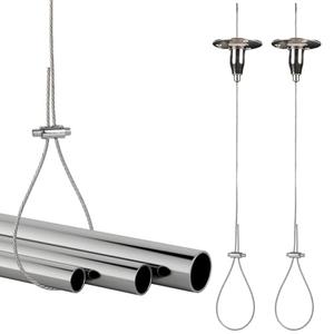 Closet Rod Support, 2PCS Ceiling Mount Curtain Rod Brackets, Adjustable 78.7” 304 Stainless Steel Ceiling Support for Closet Rod or Shower Curtain Rod, Heavy Duty Pipe Bracket (No Screws Included）