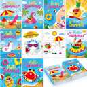 120 Pcs Summer Beach Coloring Books for Kids Bulk Summer Beach Themed Party Favors Mini Coloring Book Party Favors with Flamingo Watermelon student end of year gift