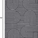 ROYHOME Washable Rug 4x6 Area Rugs for Living Room, Abstract Rug for Bedroom, Soft Rainbow Non Slip Throw Rugs with Rubber Back, Low Pile Stain Resistant Boho Geometric Carpet for Dining Room, Black