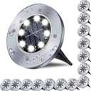 Solar Ground Light, Waterproof Solar Garden Lights, Upgraded Outdoor Garden Waterproof Bright in-Ground Light, Landscape Lights for Pathway,Yard,Deck,Lawn,Patio,Walkway (16 Pack White Light)