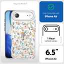 pcgaga Aesthetic Phone Case for iPhone Air 6.5" with Embossed Patterned Hard Clear Back Cover,Slim TPU Bumper,Camera Frame -360°Shockproof Full Protection,Floral