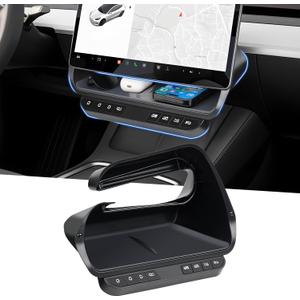 For Tesla Model Y/ 3 Under Screen Storage Box with Control Button, Physical Button Center Console Organizer for Tesla Model 3 2020-2024, Model Y 2021-2023 (Not for Highland)