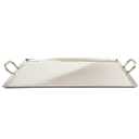 G.E.T. SSTPD-1915-MP Heavy-Duty Metal Serving/Ottoman Tray with Handles, 19" x 15", Mirror Polished Steel