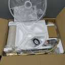 Nintiue Upgraded Modern Arc Dimmable Tall Standing Floor Lamp with Linen Shade, 1200 Lumens LED Bulb Included, for Living & Reading Room, Bedroom, Office & Nursery, Gold