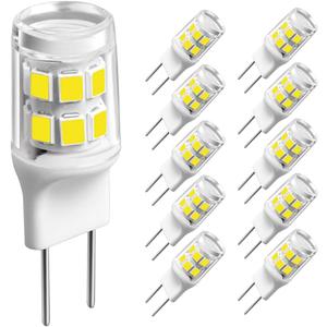 [Pack of 5] G8 Led Bulb3W (20W-25W Halogen Equivalent),G8 GY8.6 Bi-Pin Base, for Under Counter Kitchen Lighting, Under-Cabinet Light, Puck Light Daylight White 6000K10pack
