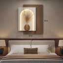 Large 3D LED Wall Art Decor for Living Room, Modern Minimalist Textured Lighted Artwork for Walls, Neutral Beige Brown Paintings Wall Decor for Hallway, Dining Room, Bedroom, Office Aesthetic, 36"L x 30"W