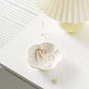 2 x Ring Holder Dish, Key Bowl, Ceramic Jewelry Tray, Trinket Dish, Decorative Plate for Friend Sister Mother Daughter (white)