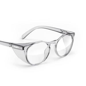 Stoggles Round Z87.1 Certified Polycarbonate Safety Glasses, Scratch & Shatter-Proof, Blue-Light & UV Blocking Lens, Top & Side Shields, Anti-Fog Dip Coated, Durable, Protective & Stylish Eyewear (Medium, Charcoal)