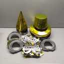 MOVINPE 2026 New Years Eve Party Supplies Bulk Serve 120 - New Year's Banner Backdrop Top Hats, Cone Hats, Tiara, Glasses, Leis, Horns, Blowouts, Noiese Makers, Event Party Favors (Hats have creases)