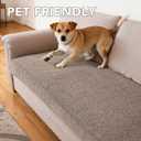 Turquoize Dog Couch Cover Non Slip Chenille Sofa Cover for Dogs Thick Soft Pet Couch Covers for Sofa Washable Couch Cushion Covers for Pets Fuzzy Sofa Furniture Protector (35" x 74", Taupe)