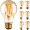 2700K Warm Light Edison Bulbs, Vintage Warm Yellow A19 Edison Bulb, Dimmable Amber Led Soft Light Bulbs, Old Style Retro Filament Bulb, 4 Watt, 6 Pack, E26 Base