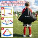 Kids Soccer Goal, Soccer Goals for Backyard Set, 2 Pack of 2x1.5ft Portable Pop Up Soccer Net Set with Ball, Cones, Complete Training Equipment for Youth Ages 3-8