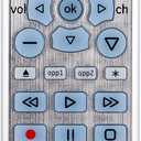 GE Big Button Backlit Universal Remote Control for Samsung, Vizio, Lg, Sony, Sharp, Roku, Apple TV, TCL, Panasonic, Smart TVs, Streaming Players, Blu-Ray, DVD, 6-Device, Silver, 33712