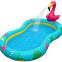 Kiddie Pool for Kids, Inflatable Pool, Inflatable Sprinkler for Kids with Splash Pad, Summer Water Toys for Toddler Outside, Summer Toys, Flamingo