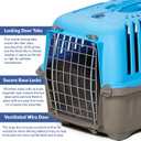 MidWest Homes for Pets Spree Travel Carrier Hard-Sided Dog & Cat Carrier, Small Pet Travel Crate with Handle, Ventilated Design, Easy Assembly, 19-Inch, Blue