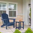 Apolimi Adirondack Outdoor Side Table, 2-Tier Sturdy Patio End Table Weather Resistant, 16.5" Solid Side Table for Patio, Pool, Porch(Navy Blue)