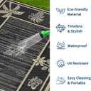 Garvee Outdoor Rug 9x12 Waterproof for Patios, Reversible Plastic Straw Rug, Tropical Leaf Indoor Outdoor Rugs, Large Area Rug for RV, Camping, Deck, Picnic Mat, Outside Carpet