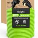 Nilight 100FT 50 Amp RV Extension Cord 250V Heavy Duty 6/3+8/1 Gauge Pure Copper STW Wire UL ETL Listed 4 Prong 14-50P 14-50R Weatherproof Suit for EV Trailer Campers Bright Green