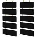 Double Sided Hanging Chalkboard Signs Wooden Erasable Message Board Rustic Chalkboard Hanging Signs Rectangle Message Memo Display with Rope for Wedding Bar Restaurant Kitchen Wall(2 Set)