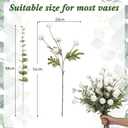 30 Pcs Faux Flowers Kiku White Included10 Small Mini Chrysanthemum and 20 Eucalyptus Stems Realistic Artificial Flowers Pom Pom Balls for Room Decor Floral Arrangements Centerpiece