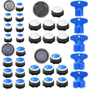 28 pcs Faucet Aerators with 5 Pcs Faucet Aerator Key Aerators Replacement Inserts for Sink M16.5 18.5 21.5 24 mm for Bathroom or Kitchen