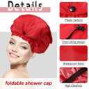 Eurzom 4 Pcs Large Shower Cap for Braids Extra Long Shower Cap for Women Long Hair Locs Foldable Waterproof Reusable XL Hair Bonnets for Dreadlocks Drawstring Bath Caps(Red, Blue, Black, Gray)