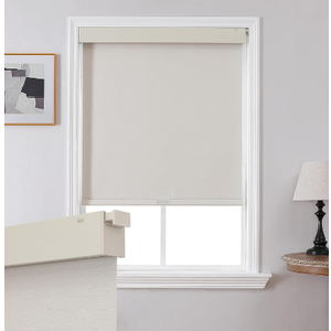 Joydeco No Drill Blackout Shades, Free-Stop Cordless Roller Shades, UV Protection, Thermal Insulated Blinds for Indoor Windows, Easy Install Window Blinds for Home and Office (Beige, 22" W X 75" H)