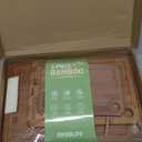 Bamboo Cutting Board for Kitchen, Wooden Cutting Board 3-Piece Set with Non-Slip Mat Deep Juice Groove and Built-In Handles, Wood Cutting Board for Meat Vegetables Fruit Ideal Gift for the Home (Carbonized brown)