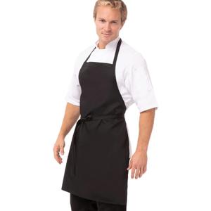 Chef Works Unisex Bib Apron, Black, One Size
